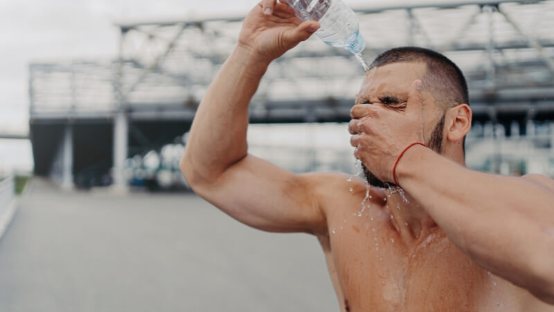 dehydrated man